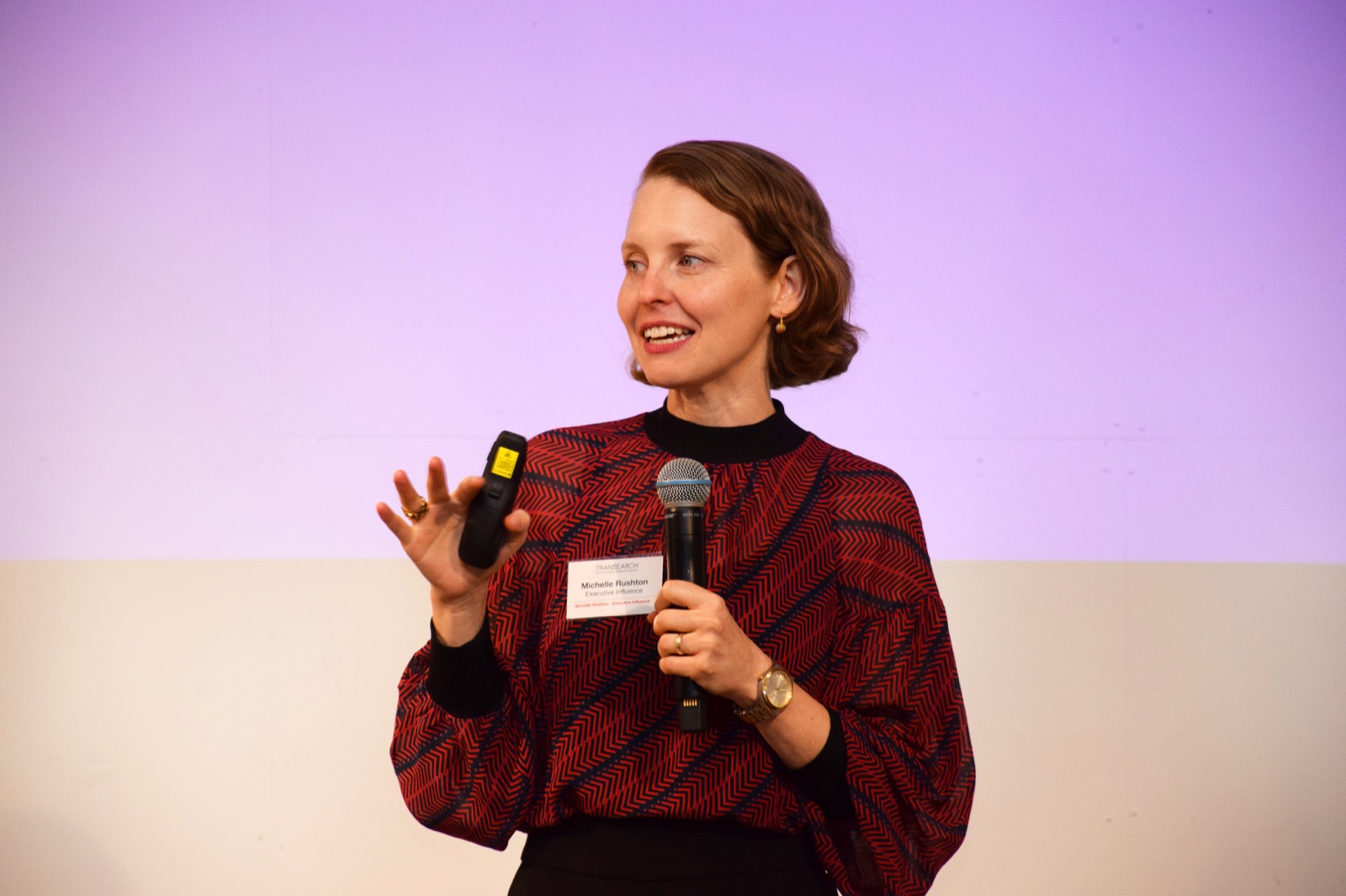 Michelle Rushton presenting